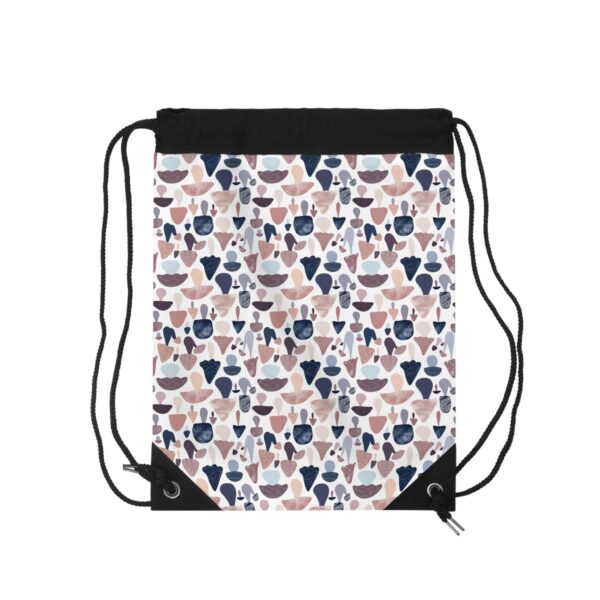 Patterned Illustrative Mushroom Watercolor - Drawstring Bag - Image 2