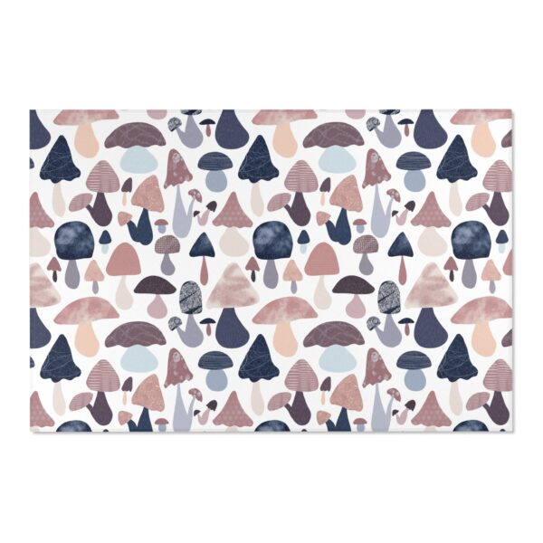 Patterned Illustrative Mushroom Watercolor - Area Rug - Image 16