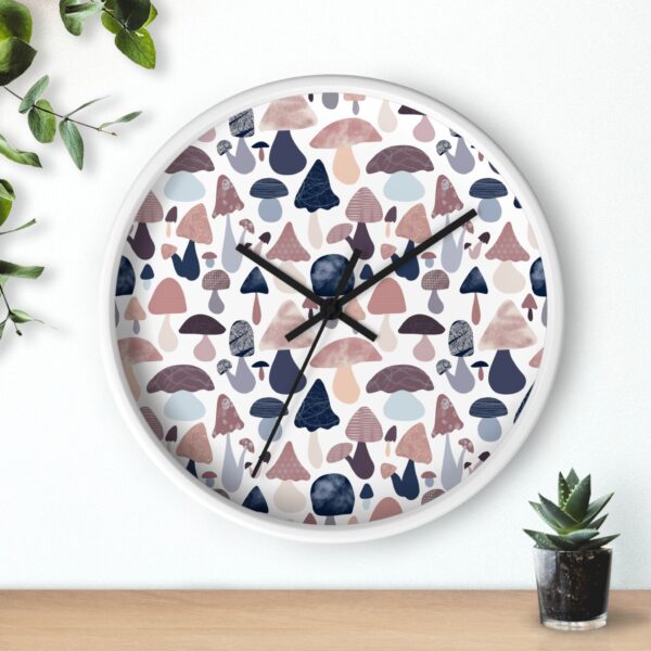 Patterned Illustrative Mushroom Watercolor - Wall Clock - Image 9