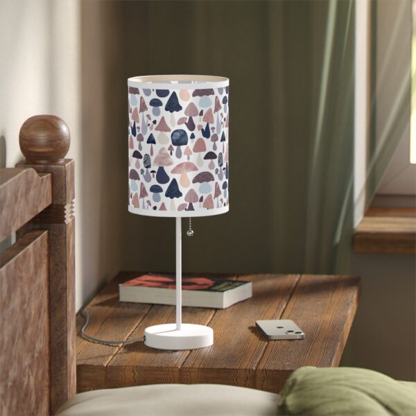 Patterned Illustrative Mushroom Watercolor - Lamp on a Stand, US|CA plug - Image 12