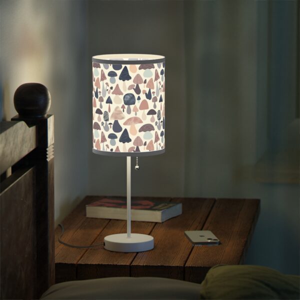 Patterned Illustrative Mushroom Watercolor - Lamp on a Stand, US|CA plug - Image 11