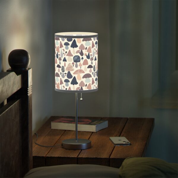 Patterned Illustrative Mushroom Watercolor - Lamp on a Stand, US|CA plug - Image 6