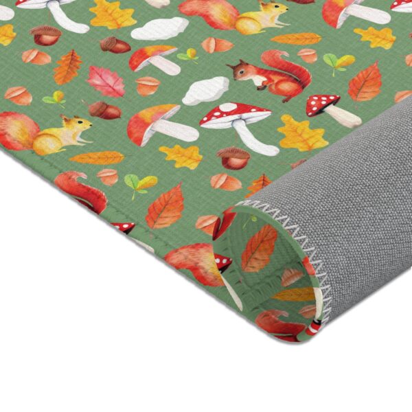 Whimsical Chipmunk Mushroom Area Rug - Cozy Autumn Decor for Nature Lovers - Image 3