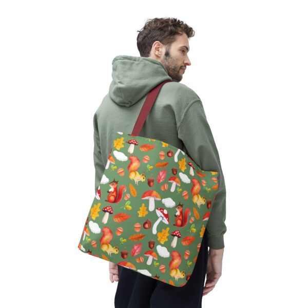 Whimsical Squirrel Print Tote Bag - Fall Forest Design - Image 47