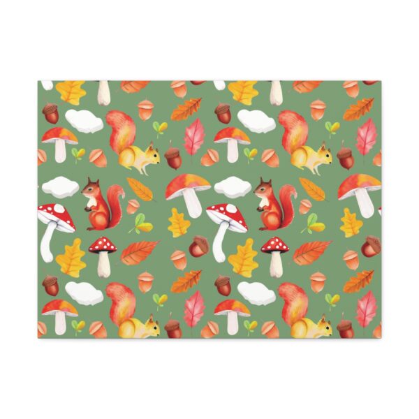 Autumn Woodland Animals Canvas Wall Art - Squirrel & Mushroom Design - Image 13