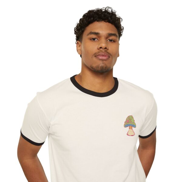 Groovy Mushroom Ringer T-Shirt - Unisex Cotton Tee for Nature Lovers - Image 12