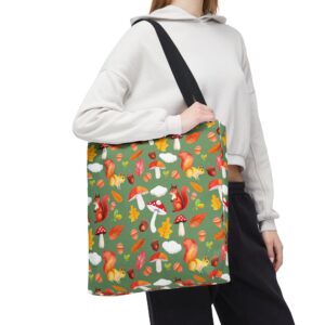 Whimsical Squirrel Print Tote Bag - Fall Forest Design