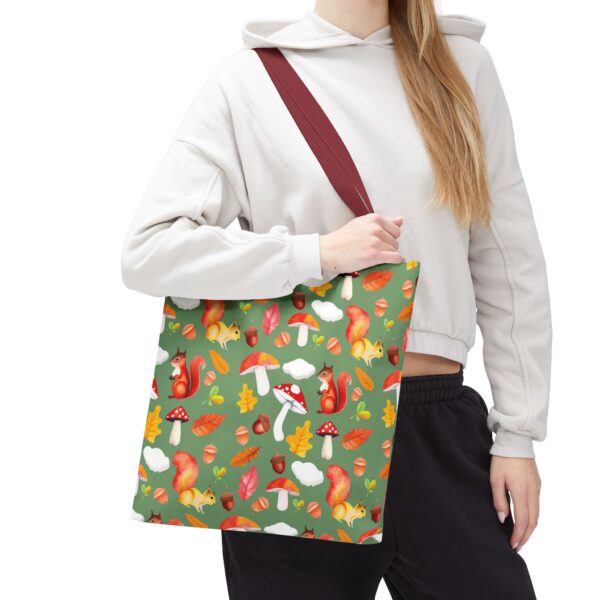 Whimsical Squirrel Print Tote Bag - Fall Forest Design - Image 39