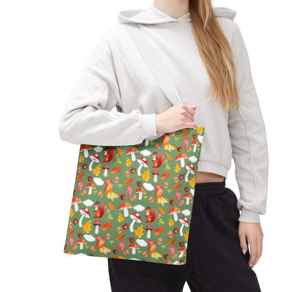Whimsical Forest Animals Tote Bag - Eco-Friendly Shopping Bag with Mushrooms and Squirrels - Image 38
