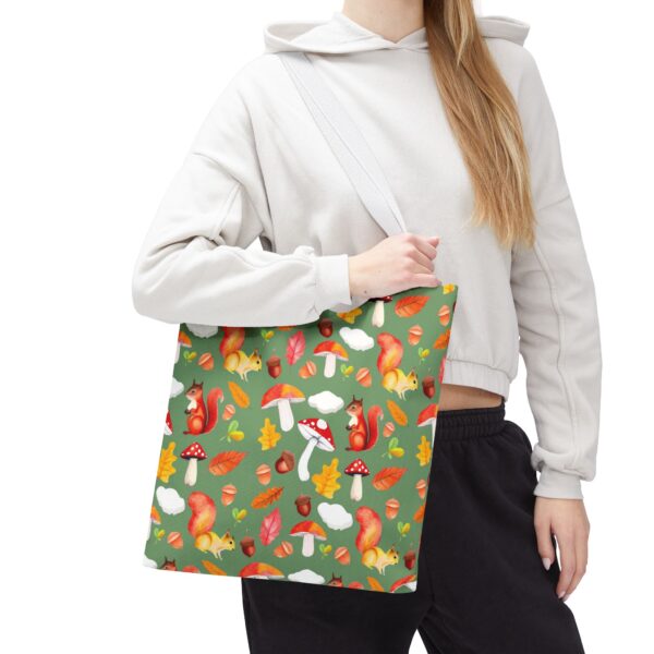 Whimsical Squirrel Print Tote Bag - Fall Forest Design - Image 155