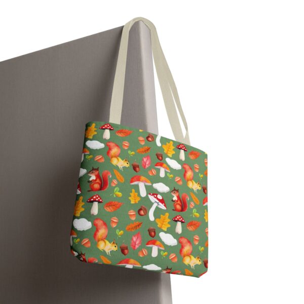 Whimsical Squirrel Print Tote Bag - Fall Forest Design - Image 171