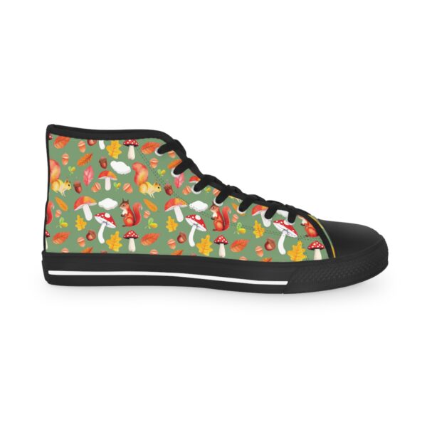 Men's High Top Sneakers Whimsical Squirrel Mushroom design - Perfect for Casual Outings and Festivals - Image 12