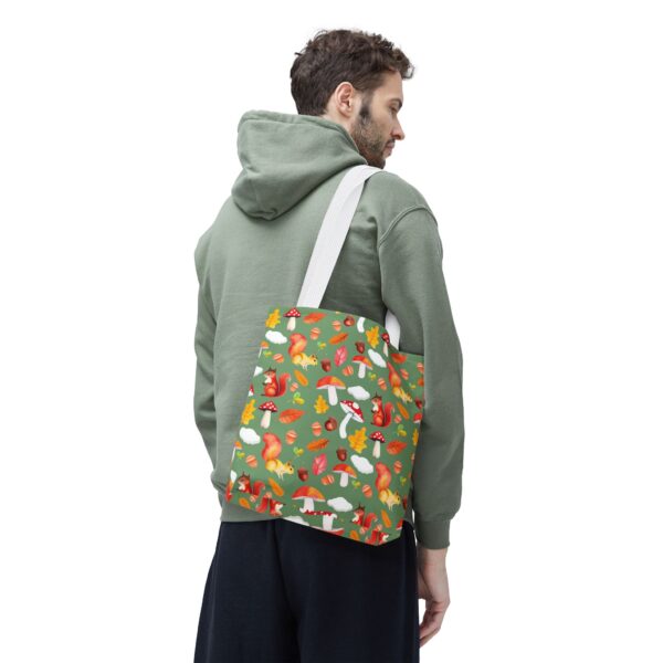 Whimsical Squirrel Print Tote Bag - Fall Forest Design - Image 147