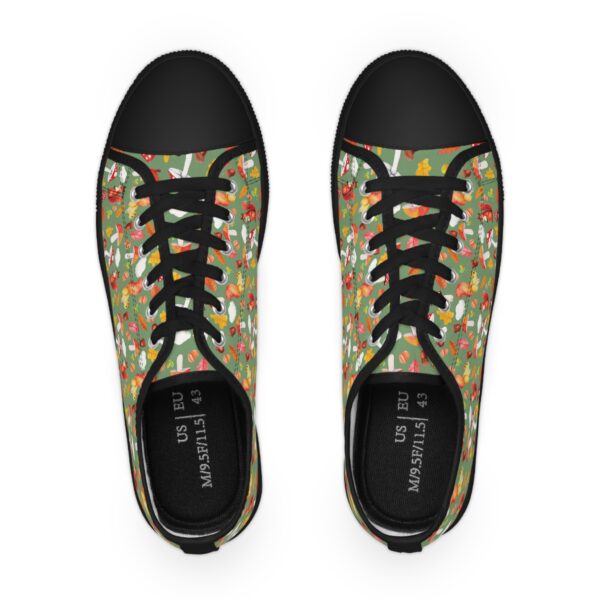 Floral Pattern Men's Low Top Sneakers - Stylish & Fun Casual Footwear - Image 9