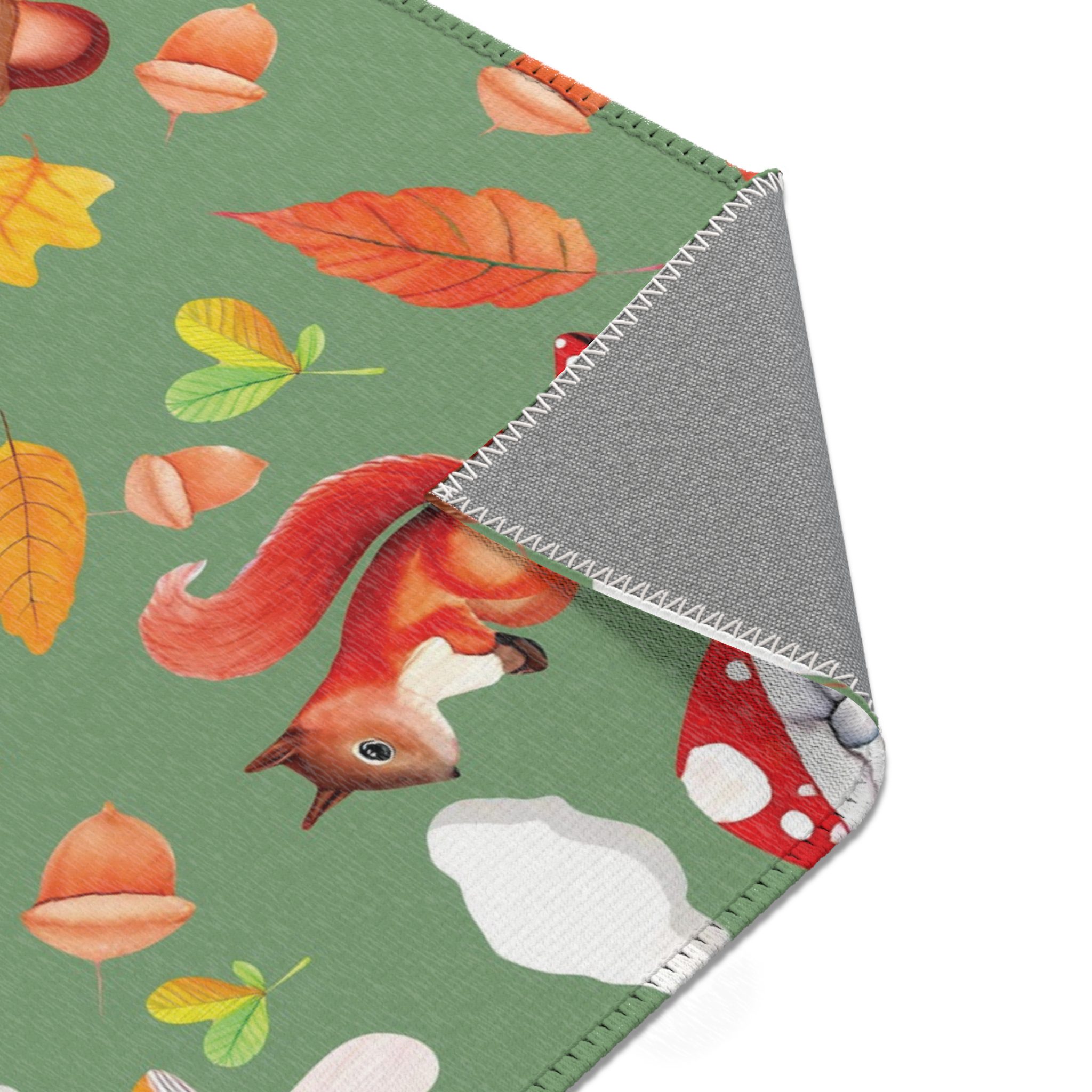 Whimsical Squirrel Area Rug - Autumn Forest Decor - Image 8