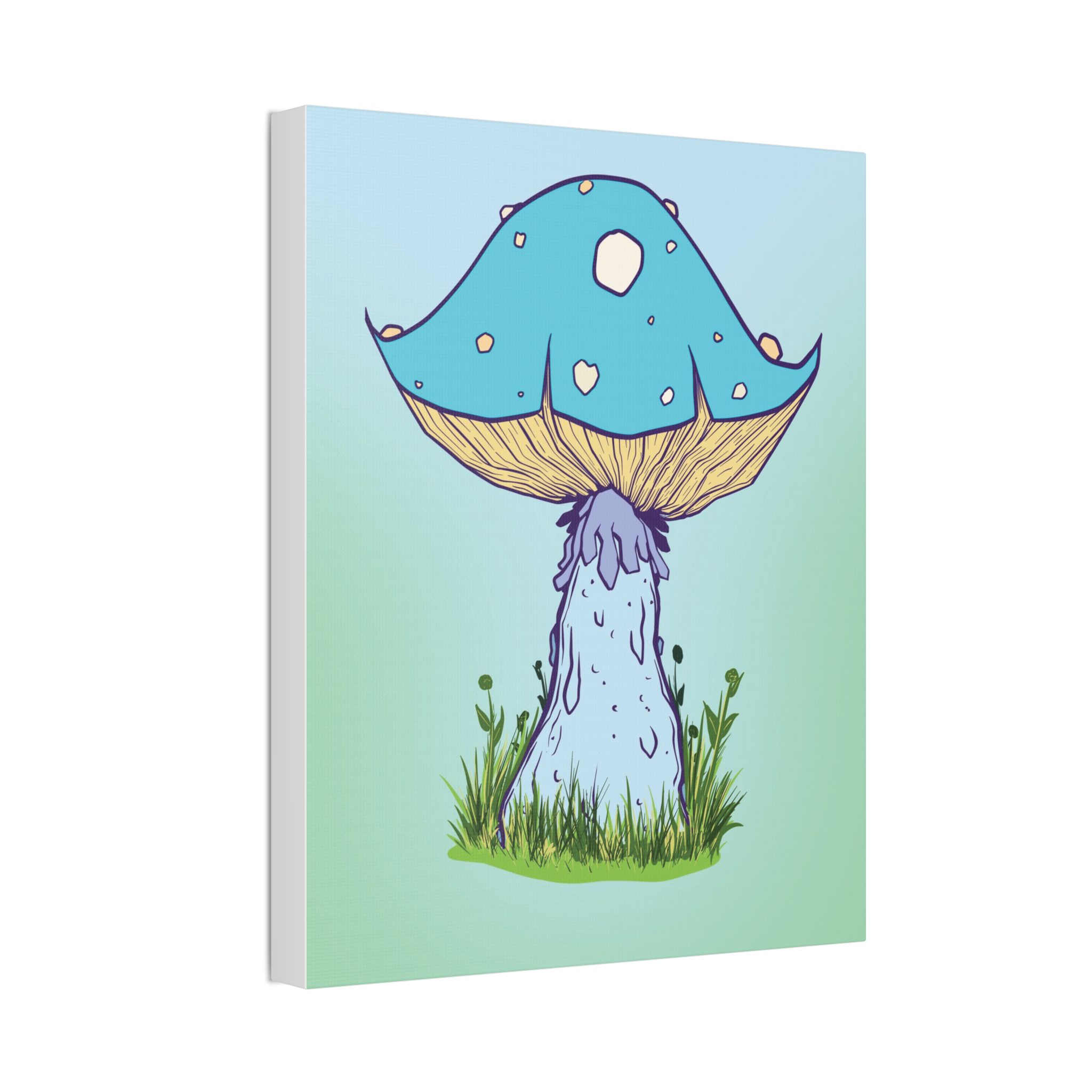 Whimsical Mushroom Canvas Art, Colorful Wall Decor, Fantasy Artwork ...