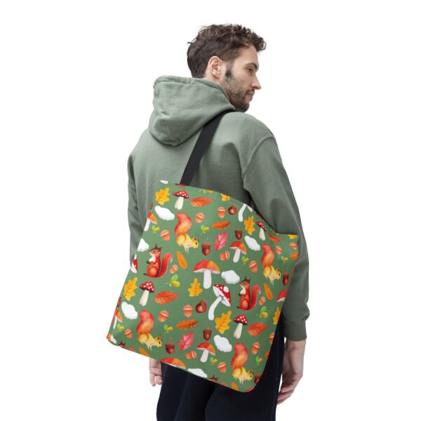 Whimsical Squirrel Print Tote Bag - Fall Forest Design - Image 8