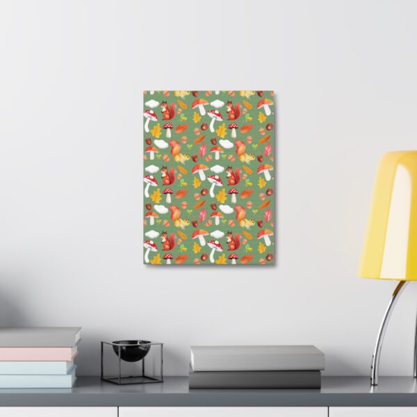 Autumn Woodland Animals Canvas Wall Art - Squirrel & Mushroom Design - Image 32