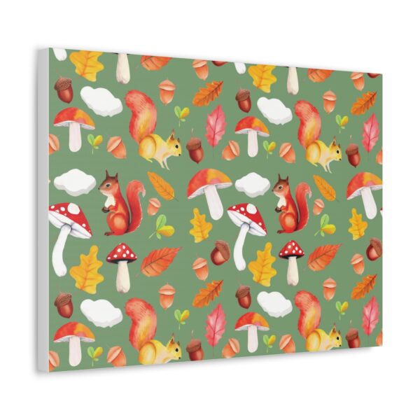 Autumn Woodland Animals Canvas Wall Art - Squirrel & Mushroom Design - Image 14