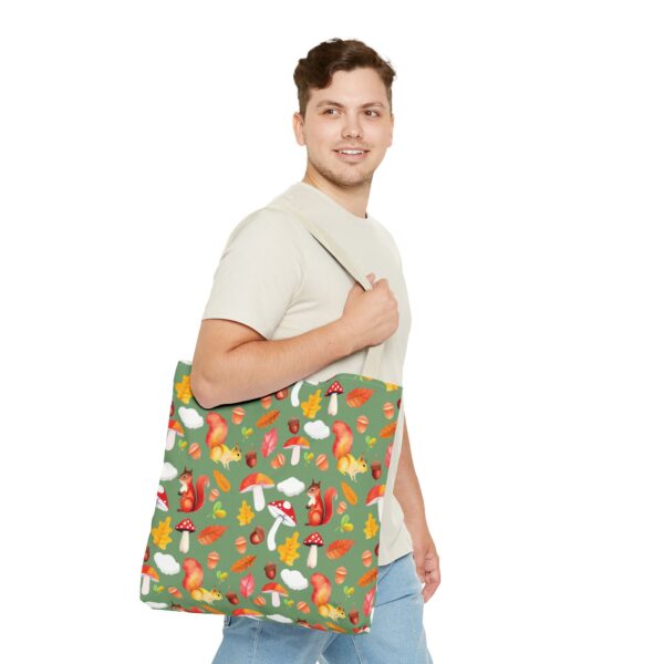 Whimsical Squirrel Print Tote Bag - Fall Forest Design - Image 91