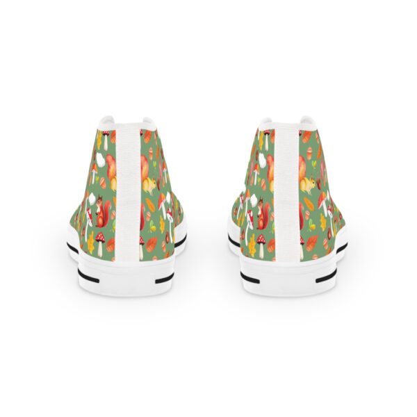 Men's High Top Sneakers Whimsical Squirrel Mushroom design - Perfect for Casual Outings and Festivals - Image 3