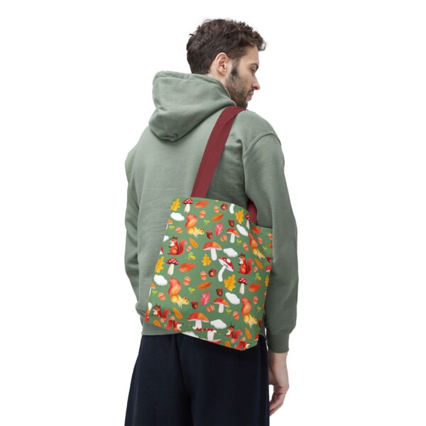 Whimsical Squirrel Print Tote Bag - Fall Forest Design - Image 31