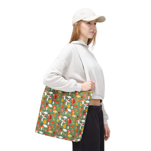 Whimsical Forest Animals Tote Bag - Eco-Friendly Shopping Bag with Mushrooms and Squirrels - Image 36
