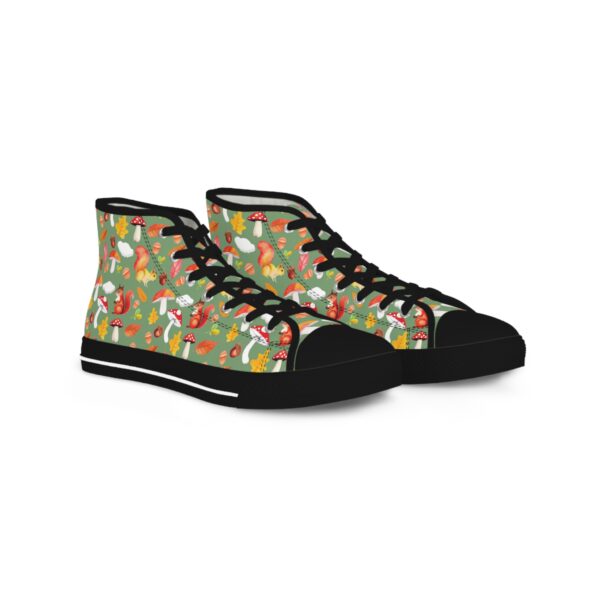 Men's High Top Sneakers Whimsical Squirrel Mushroom design - Perfect for Casual Outings and Festivals - Image 9