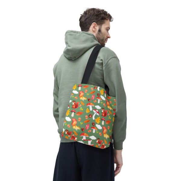 Whimsical Squirrel Print Tote Bag - Fall Forest Design - Image 13