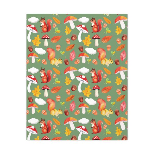 Autumn Woodland Animals Canvas Wall Art - Squirrel & Mushroom Design - Image 37