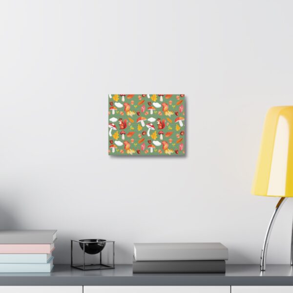 Autumn Woodland Animals Canvas Wall Art - Squirrel & Mushroom Design - Image 4