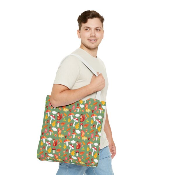 Whimsical Forest Animals Tote Bag - Eco-Friendly Shopping Bag with Mushrooms and Squirrels - Image 41