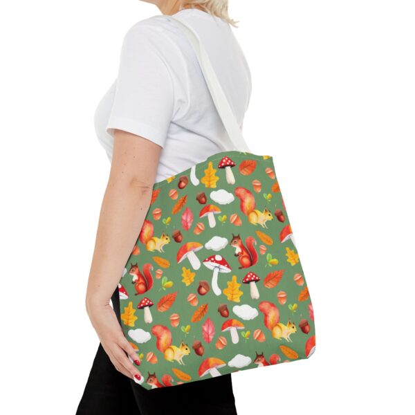 Whimsical Squirrel Print Tote Bag - Fall Forest Design - Image 152