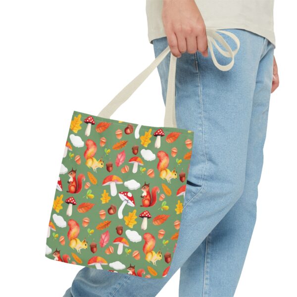 Whimsical Squirrel Print Tote Bag - Fall Forest Design - Image 167