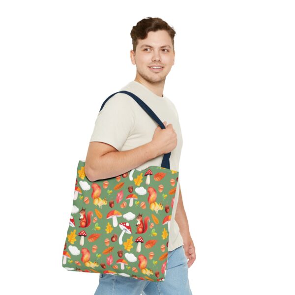Whimsical Squirrel Print Tote Bag - Fall Forest Design - Image 115
