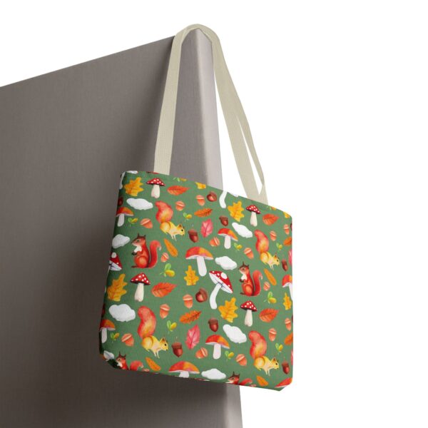 Whimsical Squirrel Print Tote Bag - Fall Forest Design - Image 96