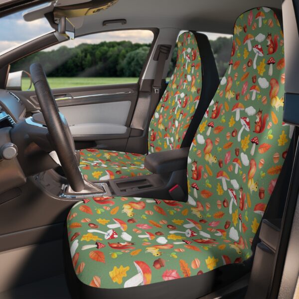 Whimsical Forest scene Mushrooms and Squirrels - Car Seat Covers - Image 6