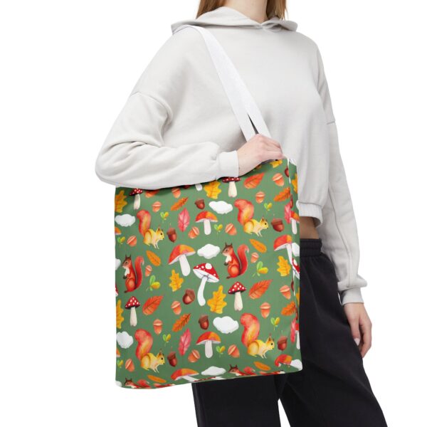 Whimsical Squirrel Print Tote Bag - Fall Forest Design - Image 164