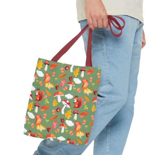 Whimsical Squirrel Print Tote Bag - Fall Forest Design - Image 27