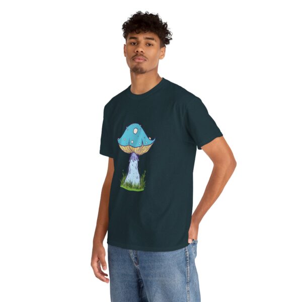 Fantasy Blue Mushroom Unisex Heavy Cotton Tee - Image 15