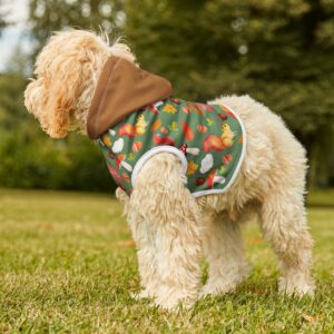 Autumn Forest Pet Hoodie - Cute Squirrel & Mushroom Design for Dogs & Cats