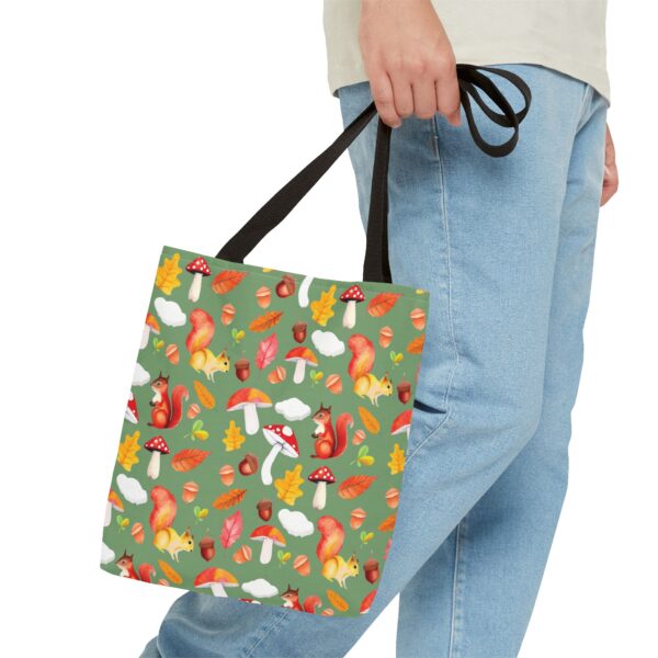 Whimsical Squirrel Print Tote Bag - Fall Forest Design - Image 11