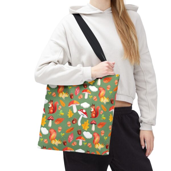 Whimsical Squirrel Print Tote Bag - Fall Forest Design - Image 21