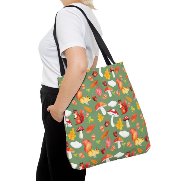 Whimsical Squirrel Print Tote Bag - Fall Forest Design - Image 5