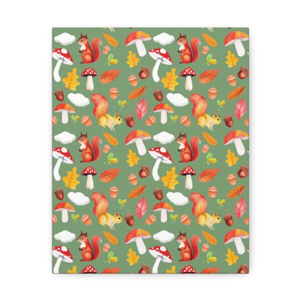 Autumn Woodland Animals Canvas Wall Art - Squirrel & Mushroom Design - Image 21