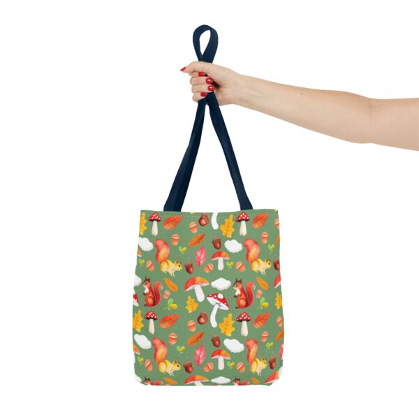 Whimsical Squirrel Print Tote Bag - Fall Forest Design - Image 100