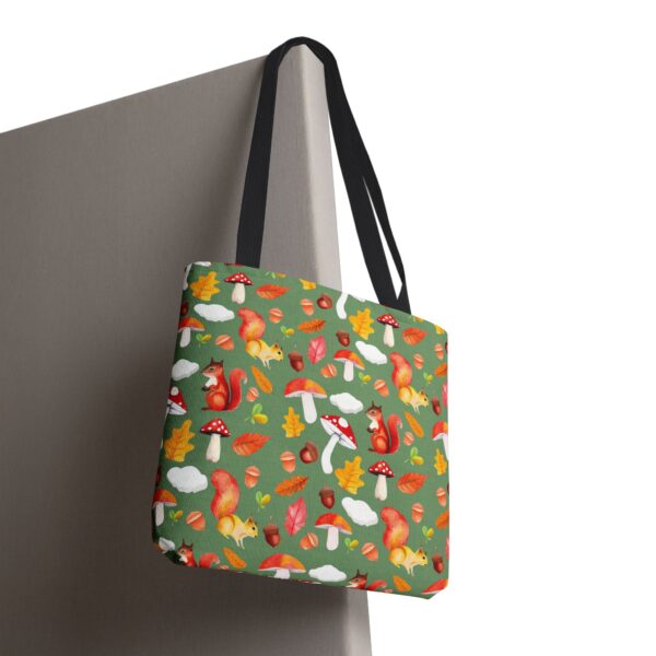 Whimsical Squirrel Print Tote Bag - Fall Forest Design - Image 6