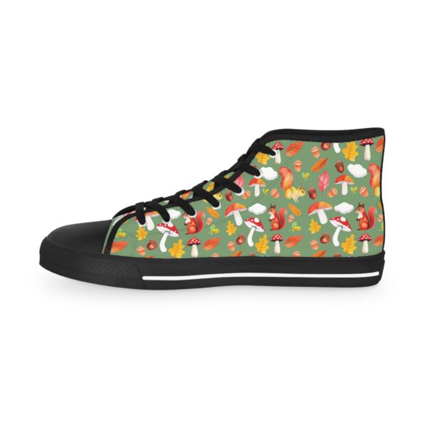 Men's High Top Sneakers Whimsical Squirrel Mushroom design - Perfect for Casual Outings and Festivals - Image 15