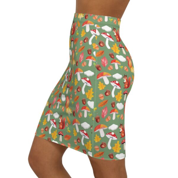 Fall Woodland Themed Mid-Waist Pencil Skirt – Perfect for Autumn Celebrations - Image 3