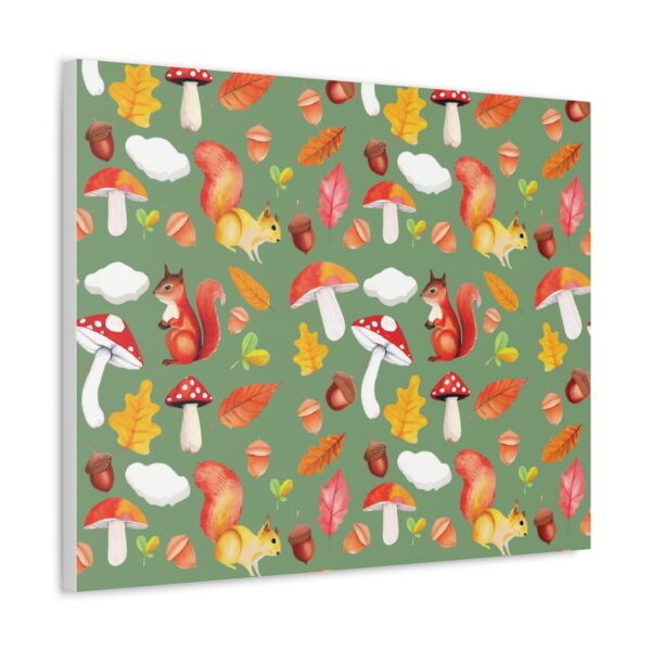 Autumn Woodland Animals Canvas Wall Art - Squirrel & Mushroom Design - Image 18